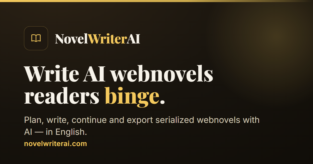 NovelWriterAI — 官网预览图